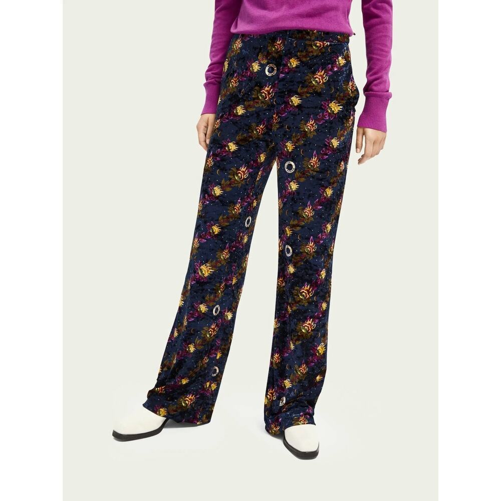 Scotch & Soda Tailored Wide-Leg Velvet Pants Sz S